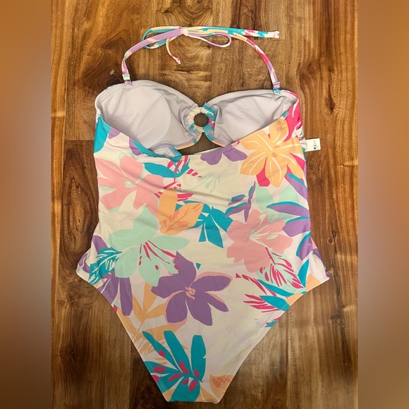 🆕 NWT Cupshe Floral One Piece Swimsuit pastel XL - Picture 3 of 6